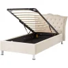 Beliani METZ - Bed met opbergruimte - Beige - 90 x 200 cm - Fluweel Best