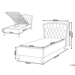 Beliani METZ - Bed met opbergruimte - Beige - 90 x 200 cm - Fluweel Best