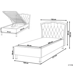 Beliani METZ - Bed met opbergruimte - Beige - 90 x 200 cm - Fluweel Best