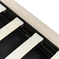 Beliani METZ - Bed met opbergruimte - Beige - 90 x 200 cm - Fluweel Best