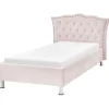 Beliani METZ - Eenpersoonsbed - Roze - 90 x 200 cm - Fluweel Hot