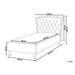 Beliani METZ - Eenpersoonsbed - Roze - 90 x 200 cm - Fluweel Hot