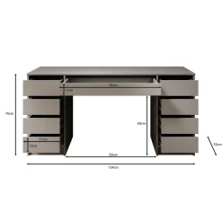 Meubella - Bureau Avio 2 - Antraciet - 154 cm Sale