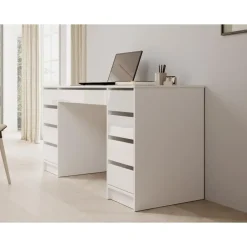 Meubella - Bureau Avio 2 - Wit hoogglans - 154 cm Sale