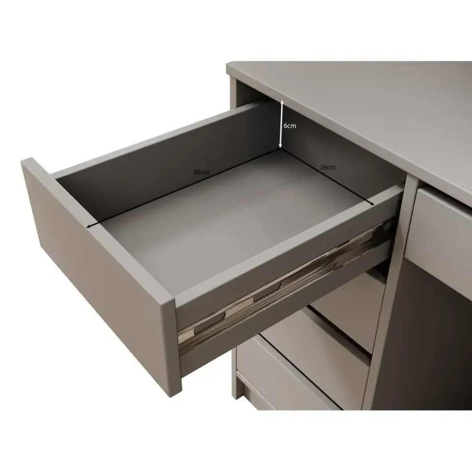 Meubella - Bureau Avio 2 - Wit hoogglans - 154 cm Sale