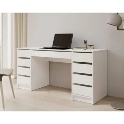 Meubella - Bureau Avio 2 - Wit - 154 cm Best