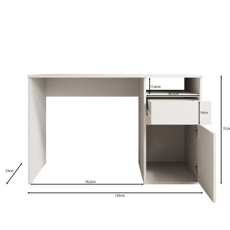 Meubella - Bureau Babot - Wit 2 - 120 cm Sale