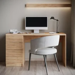 Meubella - Bureau Bergamo - Eiken - 140 cm Discount