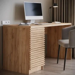 Meubella - Bureau Bergamo - Eiken - 140 cm Discount