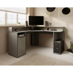 Meubella - Bureau Charlotte - Grijs - 139 cm Discount