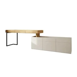 Meubella - Bureau Floren - Eiken - 3 lades New
