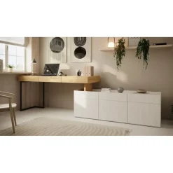 Meubella - Bureau Floren - Eiken - 3 lades New