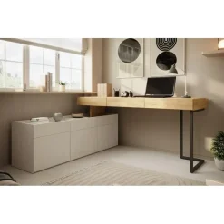 Meubella - Bureau Floren - Eiken - 3 lades New
