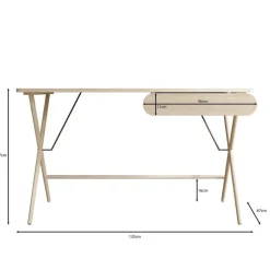 Meubella - Bureau Moron - Licht eiken - 135 cm Online