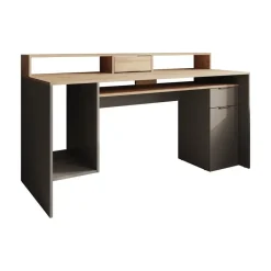 Meubella - Bureau Ryan - Grijs - Eiken - 160 cm Discount