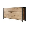 Meubella - Dressoir Acapulco - Eiken - Zwart - 180 cm Clearance