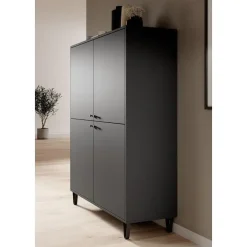 Meubella - Dressoir Apula - Antraciet - 124 cm - Dicht Discount