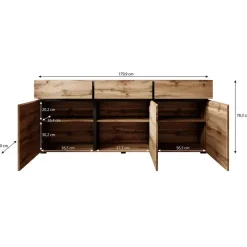 Meubella - Dressoir Cainan - Eiken - 180 cm Clearance