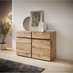 Meubella - Dressoir Cainan - Eiken - 119 cm Discount