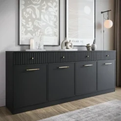 Meubella - Dressoir Dream - Zwart - 200 cm Best