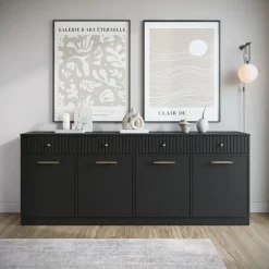 Meubella - Dressoir Dream - Zwart - 200 cm Best