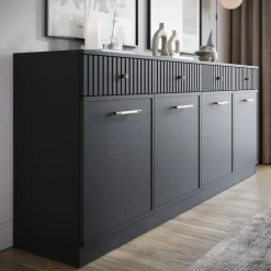 Meubella - Dressoir Dream - Zwart - 200 cm Best