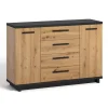 Meubella - Dressoir Incala - Eiken - Zwart - 135 cm Sale