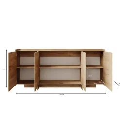 Meubella - Dressoir Jaxon - Donker eiken - 200 cm Discount