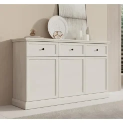 Meubella - Dressoir Leroy - Wit eiken - 146 cm Online