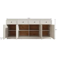 Meubella - Dressoir Leroy - Zwart eiken - 146 cm New