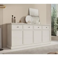 Meubella - Dressoir Leroy - Wit eiken - 193 cm Discount