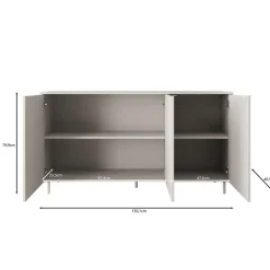 Meubella - Dressoir Malvare - Wit - 150 cm Discount