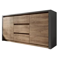 Meubella - Dressoir Monaco - Eiken - Grijs - 140 cm Sale