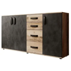 Meubella - Dressoir Montreal - Grijs - Old wood - 160 cm Hot