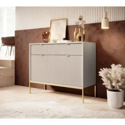 Meubella - Dressoir Navil 2 - Beige - 104 cm Outlet