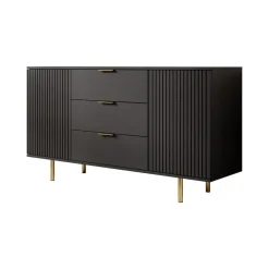 Meubella - Dressoir Nicola - Mat zwart - 150 cm Online