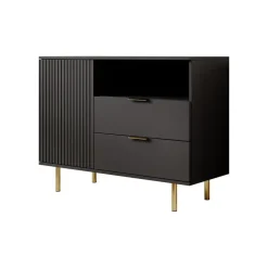 Meubella - Dressoir Nicola - Mat zwart - 107 cm Hot