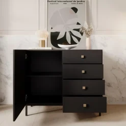 Meubella - Dressoir Norment - Zwart - 100 cm Outlet