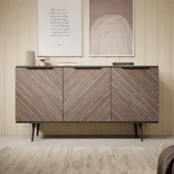 Meubella - Dressoir Pedro - Donker eiken - Zwart eiken - 150 cm Outlet