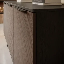 Meubella - Dressoir Pedro - Donker eiken - Zwart eiken - 150 cm Outlet