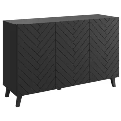 Meubella - Dressoir Pulse 3 - Zwart - 120 cm Clearance