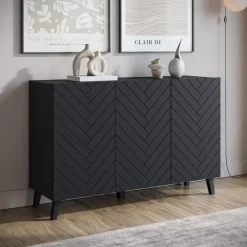 Meubella - Dressoir Pulse 3 - Zwart - 120 cm Clearance