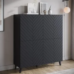 Meubella - Dressoir Pulse - Zwart - 120 cm