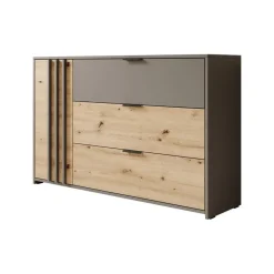 Meubella - Dressoir Roma - Grijs - Eiken - 125 cm Clearance