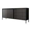 Meubella - Dressoir Saran - Mat zwart - 187 cm New