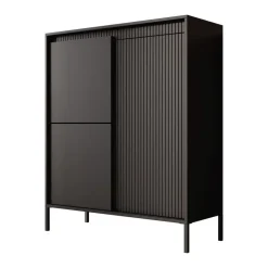 Meubella - Dressoir Saran - Mat zwart - Hoog - 104 cm Online