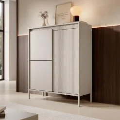 Meubella - Dressoir Saran - Beige - Hoog - 104 cm Best