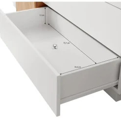 Meubella - Dressoir Three - Wit - Eiken - 160 cm New
