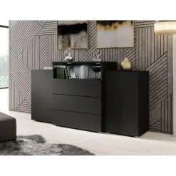 Meubella - Dressoir Universal - Mat Zwart - 150 cm Hot