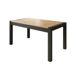 Meubella - Eetkamertafel Acapulco - Eiken - Zwart - 240 cm - Uitschuifbaar Sale
